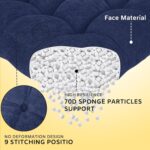 Millsilo 22 inch Floor Pillow, Large Floor Cushions, Square Floor Cushion Seating for Adults Kids, 4 Inch Thick Tufted Meditation Cushion for Yoga Living Room Tatami Floor, 22x22x4 Inch,Navy Blue - Image 2