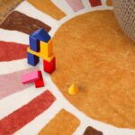 KIMODE Retro Sun Round Rug 90cm, Non Slip Area Rugs for Bedroom Soft Machine Washable Rugs Living Room Indoor Door Mat with Pom Poms Fringe Circle Entryway Rug for Bedroom Living Dining Room - Image 5