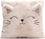 Ecrou cuddly pillow for children, fluffy decorative pillow with filling, children's pillow, decorative pillow for baby room, children's room decoration, birthday gift for women 35 x 35 cm (beige)