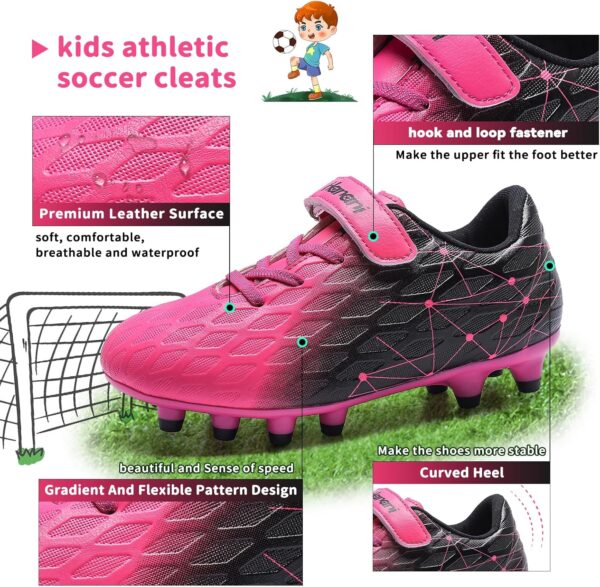 Boys Football Boots Shoes Kids Girls FG/AG Soccer Athletics Training Sport Running Shoes Profession Competition Teenager Indoor Outdoor Cleats Sneakers for Unisex - Image 2