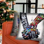 Tucocoo Graffiti Cushion Covers Decorative 18 x 18 Inch 4 Pack Banksy Street Art Pillow Covers Fist Inspirational Finger Throw Pillow Hands Pillow Cases for Couch Sofa Living Room - Image 4