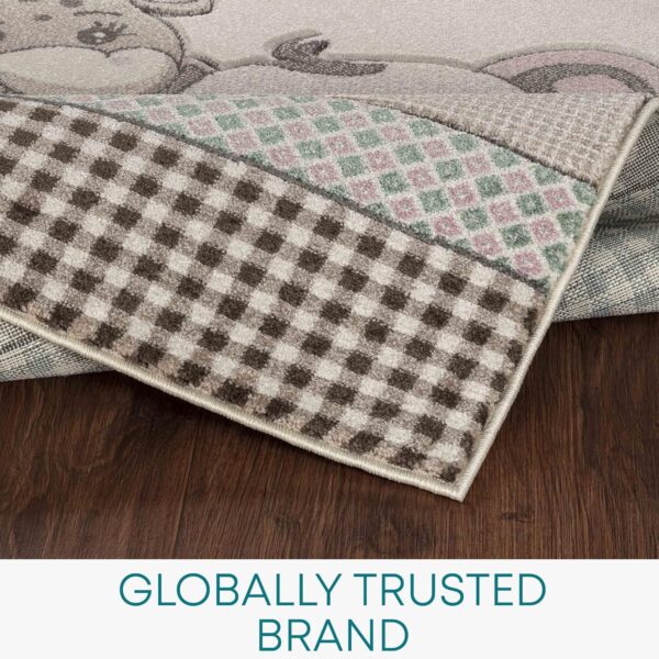 Livabliss Safari Kids Rug - Childrens Rugs for Bedroom 160x213 cm, Kids Carpet for Girls & Boys Bedroom, Playroom and Nursery Rugs, Baby Rug for Girl or Boy Room, White, Grey and Beige - Image 4