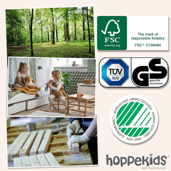 Hoppekids ECO Comfort Mid Sleeper 90 x 200 cm with Slatted Frame White The Nordic Ecolabel TÜV Certified FSC Certified Solid Pine Wood - Image 8