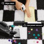 Super Soft Rug for Bedroom, Black and White Area Rug Classic Checkered Shaggy Rug Anti-Skid High Pile Soft Fluffy Rug Fuzzy Carpet for Living Room Bedroom Kids Room Nursery, Dorm Home Decor - Image 4