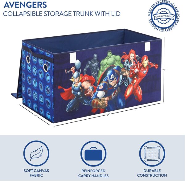 Idea Nuova Avengers Collapsible Children’s Toy Storage Trunk, Durable with Lid - Image 2