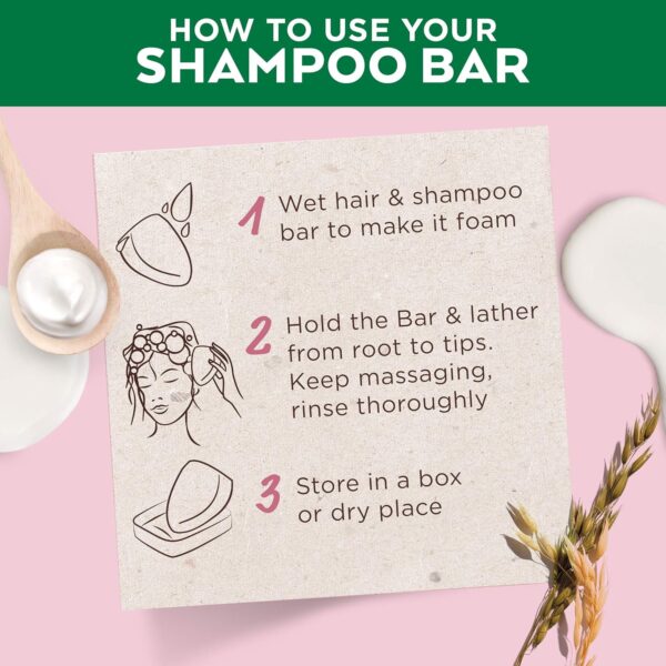 Garnier Ultimate Blends Delicate Oat Softening Shampoo Bar for Sensitive Scalp and Fragile Hair, Clear, 60 g (Pack of 1) - Image 3