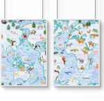 Wall Art with Frames for Kids, Animals Nursery Framed Wall Pictures, Baby Boy Playroom Wall Hanging, Children Bedroom Decor A4, A3, A2 White Frame 20 x 30 in / 50 x 76 cm - Image 7