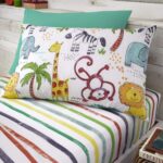 Happy Linen Company Kids Boys Girls Jungle Safari Animals Lion King Teal Reversible Toddler Cot Bed Bedding Duvet Cover Set - Image 3