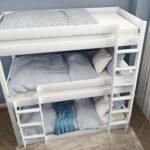 Blisswood Bunk Bed, 3ft Triple Bunk Bed With Ladder High Sleeper Kids Bed, Solid Pine Wood Kids Children Bed frame For Home (White, L197 x W96 x H198 cm) - Image 6