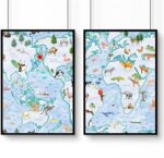 Wall Art with Frames for Kids, Animals Nursery Framed Wall Pictures, Baby Boy Playroom Wall Hanging, Children Bedroom Decor A4, A3, A2 White Frame 20 x 30 in / 50 x 76 cm - Image 8