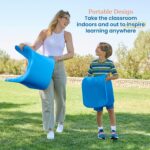 ECR4Kids Wave Seat, 14in - 15.1in Seat Height, Perch Stool, Blue, 2-Pack - Image 7