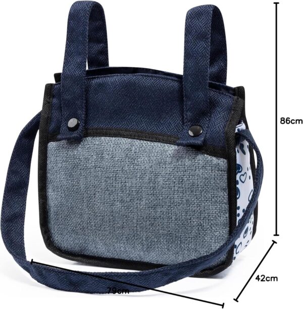 Bayer Design 18481AB Combi Doll&#039;s pram Neo Vario with Bag and Shopping Basket, Convertible into a Stroller, Height Adjustable, Blue, White - Image 8