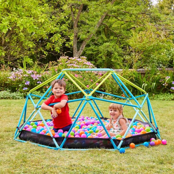 TP Toys 1.9m Metal Climbing Dome & Sandpit - Durable Outdoor Play Equipment for Kids Aged 3+, Versatile Fun with Sand or Ball Pit Base, Sturdy Powder-Coated Steel Frame, Weather-Resistant Design - Image 2