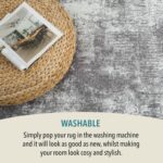 Rugs and More Washable Area Rug - Short Pile Machine Washable Runner, Easy to Clean, Child & Pet Friendly - Modern Mat for Hallway, Bedroom, Kitchen, Utility Room (Dark Grey, 60x230cm) - Image 4