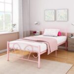 Panana Modern Stable 3FT Single Metal Bed Frame Children Kids Bedroom (Pink 3FT Bed Frame)