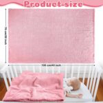 Reginary 4 Pack Fuzzy Blanket 30 x 40'' Waffle Flannel Baby Throw Blankets Warm Nursery & Crib Blankets for Girl & Boy Newborn Infant(Pink) - Image 2