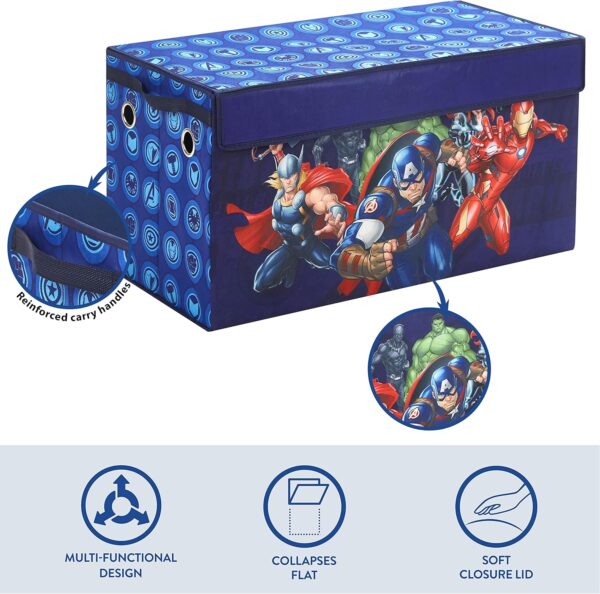 Idea Nuova Avengers Collapsible Children’s Toy Storage Trunk, Durable with Lid - Image 3