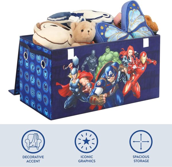 Idea Nuova Avengers Collapsible Children’s Toy Storage Trunk, Durable with Lid - Image 4