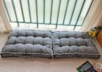 Large Floor Pillow Meditation Cushion,Tufted Seat Cushions Kids Reading Nook Cushion Floor Pillows Seating for Adults,Thick Floor Cushion Sitting Pillow for Living Room Balcony Outdoor（Gray） - Image 2