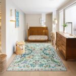 TUKDAK Washable Area Rug for Living Room Blue 120×180cm, Boho Soft Bedroom Rug Non-shedding Non-slip, Short Pile Animal Floor Carpet for Kitchen Office Bathroom Kids Nursery room - Image 8