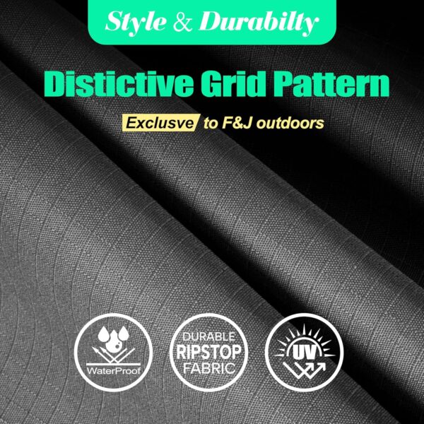 F&J Outdoors Garden Chair Covers Waterproof UV Resistant Windproof Heavy Duty Durable Outdoor Chair Covers Dining Chair Adirondack Chair Cover, Grey, 84x86x65/82cm - Image 3