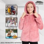 Girls Coat - Fluffy Hooded Zip Up Coat for Kids and Teenagers - Sizes 7-14 Years Cosy Stylish Winter Coat Outwear - Gifts for Girls - Image 4