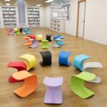 ECR4Kids Wave Seat, 14in - 15.1in Seat Height, Perch Stool, Blue, 2-Pack - Image 2