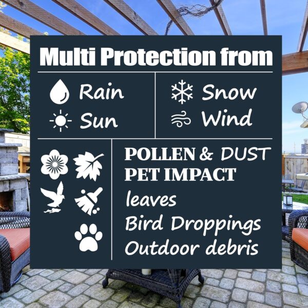 F&J Outdoors Garden Chair Covers Waterproof UV Resistant Windproof Heavy Duty Durable Outdoor Chair Covers Dining Chair Adirondack Chair Cover, Grey, 84x86x65/82cm - Image 7