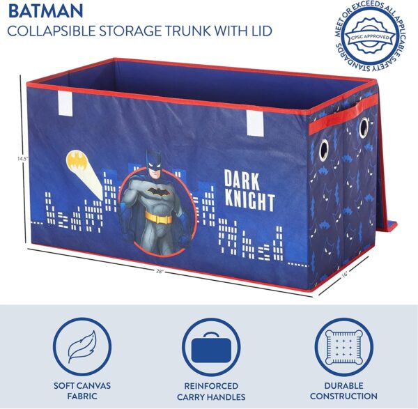 Idea Nuova Batman Collapsible Children’s Toy Storage Trunk, Durable with Soft Lid, 28.5"x14.5"x16" - Image 2