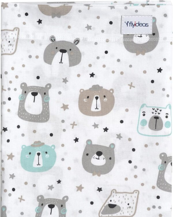 FlyIdeas 2-Piece Bedding Set for Kids and Junior Beds – 1 Cotton Fitted Sheet & 1 Waterproof Mattress Protector, 160x80 cm – Hypoallergenic, Soft, Breathable Toddler Bed Sheets - Image 4