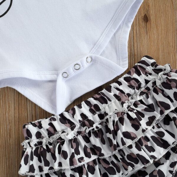 Newborn Infant Baby Girl Clothes Romper Shorts Set Summer Short Sleeve and Bloomers Shorts Headband Infant Outfit Set - Image 4