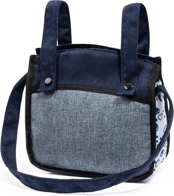 Bayer Design 18481AB Combi Doll&#039;s pram Neo Vario with Bag and Shopping Basket, Convertible into a Stroller, Height Adjustable, Blue, White - Image 4