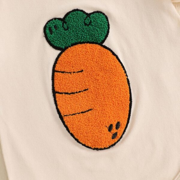 M9ppzzur7 Baby Girls Easter Outfit Carrot/Bunny Embroidery Romper and Ruffle Tutu Shorts Bloomer Shorts + Headband Set Clothes - Image 5