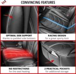 Walser Car seat cover Kimi, universal seat cover and protective pad in black - white, seat protector for cars and vanss in racing look design - Image 5