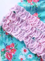 dPois Infant Baby Girls Floral One Piece Long Sleeve Rash Guard Swimsuit Shirt with Ruffle Bloomers Swimsuit - Image 6