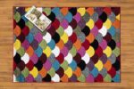 ZASH London Multi-Colored Geometric Design Area Rugs Thick Soft Bedroom Carpet Long Hallway Runner Mat (Scales, 60x110 cm) - Image 3