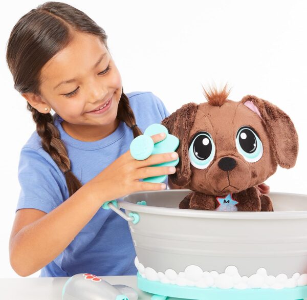 Rescue Tales Scrub 'n Groom Bathtub Playset with Chocolate Lab Plush Pet Toy - Image 3