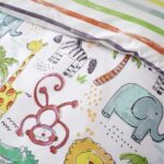 Happy Linen Company Kids Boys Girls Jungle Safari Animals Lion King Teal Reversible Toddler Cot Bed Bedding Duvet Cover Set - Image 4