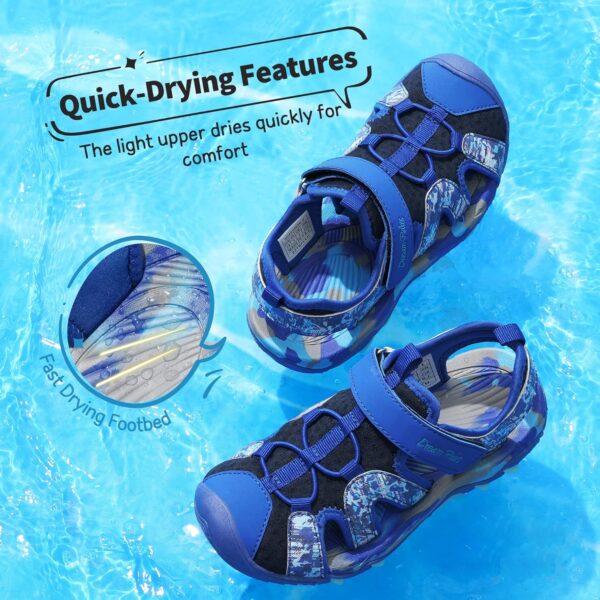 DREAM PAIRS Boys Girls Sandals Closed-Toe Athletic Sport Sandals Summer Outdoor Toddler/Little Kid/Big Kid - Image 3