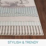 Livabliss Safari Kids Rug - Childrens Rugs for Bedroom 160x213 cm, Kids Carpet for Girls & Boys Bedroom, Playroom and Nursery Rugs, Baby Rug for Girl or Boy Room, White, Grey and Beige - Image 2