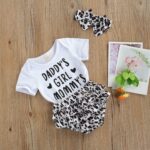 Newborn Infant Baby Girl Clothes Romper Shorts Set Summer Short Sleeve and Bloomers Shorts Headband Infant Outfit Set - Image 3