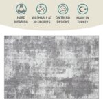 Rugs and More Washable Area Rug - Short Pile Machine Washable Runner, Easy to Clean, Child & Pet Friendly - Modern Mat for Hallway, Bedroom, Kitchen, Utility Room (Dark Grey, 60x230cm) - Image 5