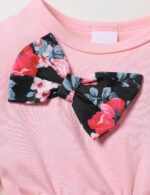 puseky Toddler Baby Girl Clothes Long Sleeve Ruffle Bow Solid Shirt Dress Tops and Floral Pants Girls Fall Clothes Sets - Image 5