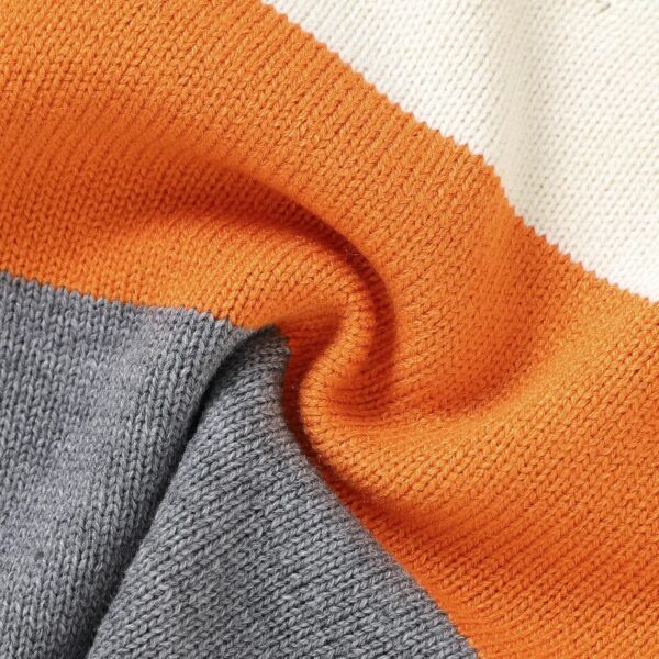 Baby Toddler Knitted Pullover Kids Girls Boys Cartoon Fox Print Graphic Color Block Patchwork Long Sleeve Cable Chunky Crew Neck Warm Cotton Acrylic Button Oversized Knit Jumper Casual Sweater - Image 5