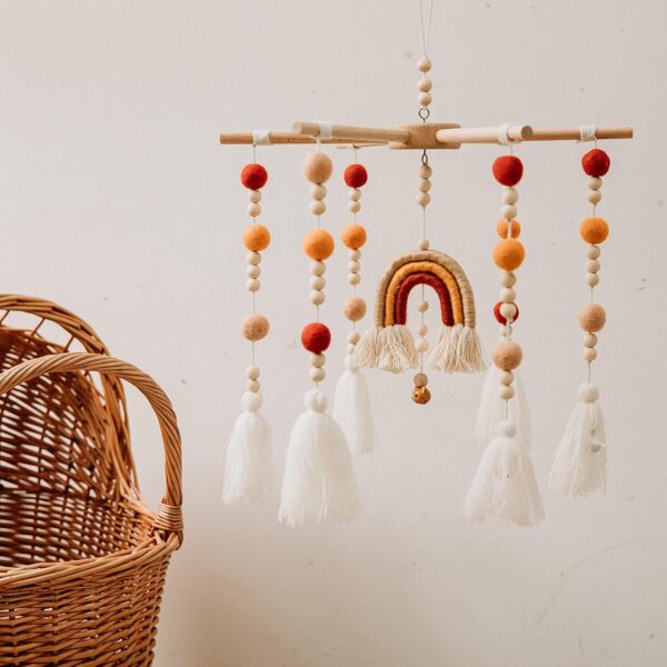 Mamimami Home 1pc Cot Mobile Baby Mobiles for Cots Baby Mobile for Cot Wind Chime Kit Baby Bed Bells Cot Toys (Orange Rainbow) - Image 5