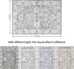 Fondream Rugs Living Room 120x170 cm Machine Washable Rugs Anti Slip Area Rug Large Rug Soft Low Pile Bedroom Rugs for Nursery, Game Room, Office Luxury Decorative, Grey - Image 2