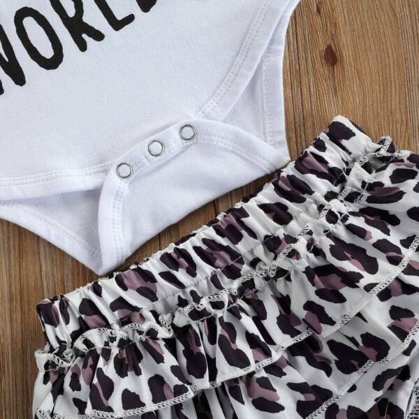 Newborn Infant Baby Girl Clothes Romper Shorts Set Summer Short Sleeve and Bloomers Shorts Headband Infant Outfit Set - Image 4