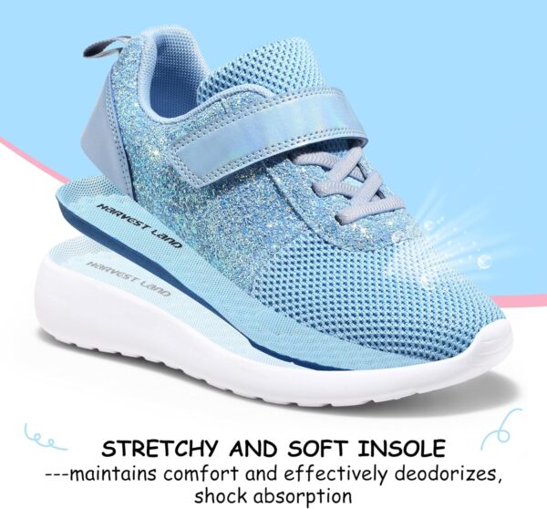 Girls Trainers Kids Athletic Shoes Toddlers Glitter Casual Lightweight Sneakers Sports Shoes Breathable Tennis Road Trail Running Shoes - Image 3