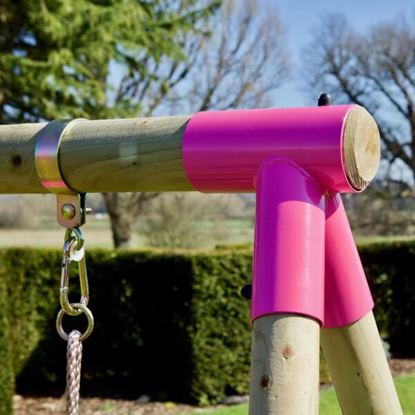 Rebo® Cassini Wooden Swing Set with Platform and Slide - Cassini Pink | OutdoorToys | Baby Swing Seat, Sturdy Wooden Construction, Pressure Treated Timber - Image 6