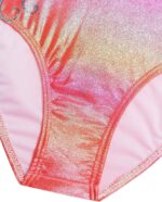 Gogokids Girls' Three-Piece Longsleeve Gymnastics Leotard Set - Kids Gymnastics Outfits with Gradient Sequin Design Includes Leotard, Shorts and Hair Tie, Sparkling Ballet Unitards for Ages 3-12 - Image 5